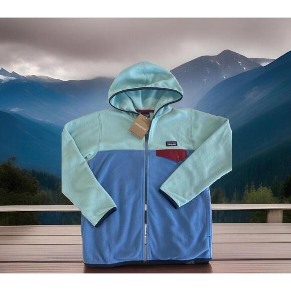 Patagonia $70 Kids' Micro Snap-T Fleece Jacket Blue Bird XL(14)